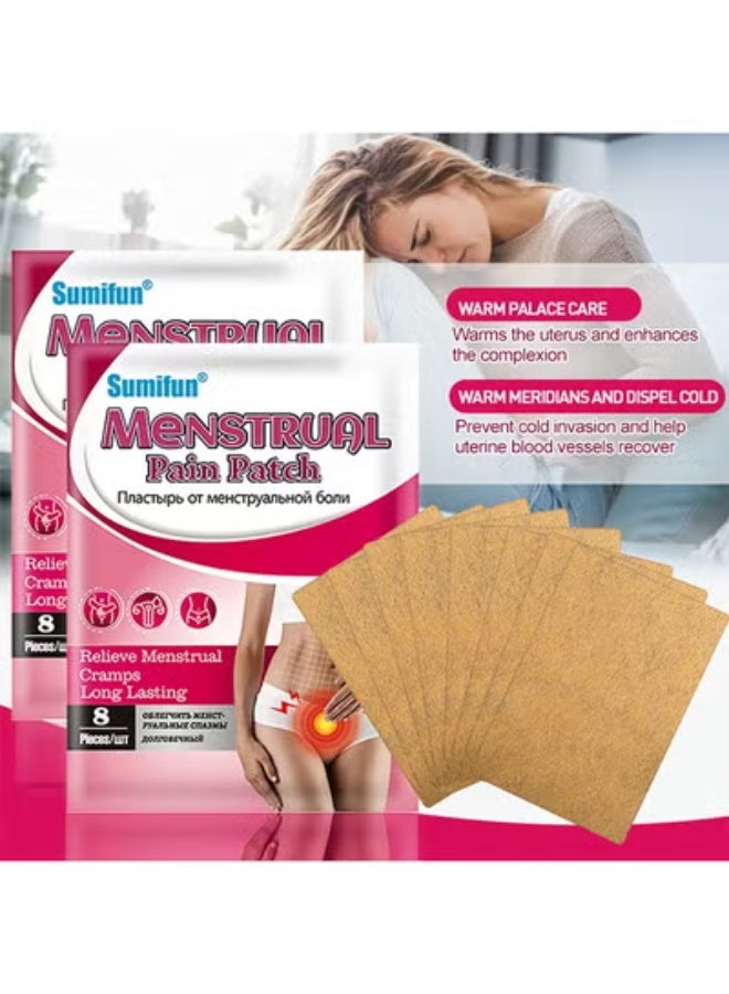 Sumifun Menstrual Pain Patch, Warm The Body, And Relieve Cold, Heating Pads Alleviate Abdominal Cramps And All Cramping, Fibroids, IBS And Inflammatory Bowel Disease - Contains Eucalyptus Oil Menthol 8 Pieces - Image 3